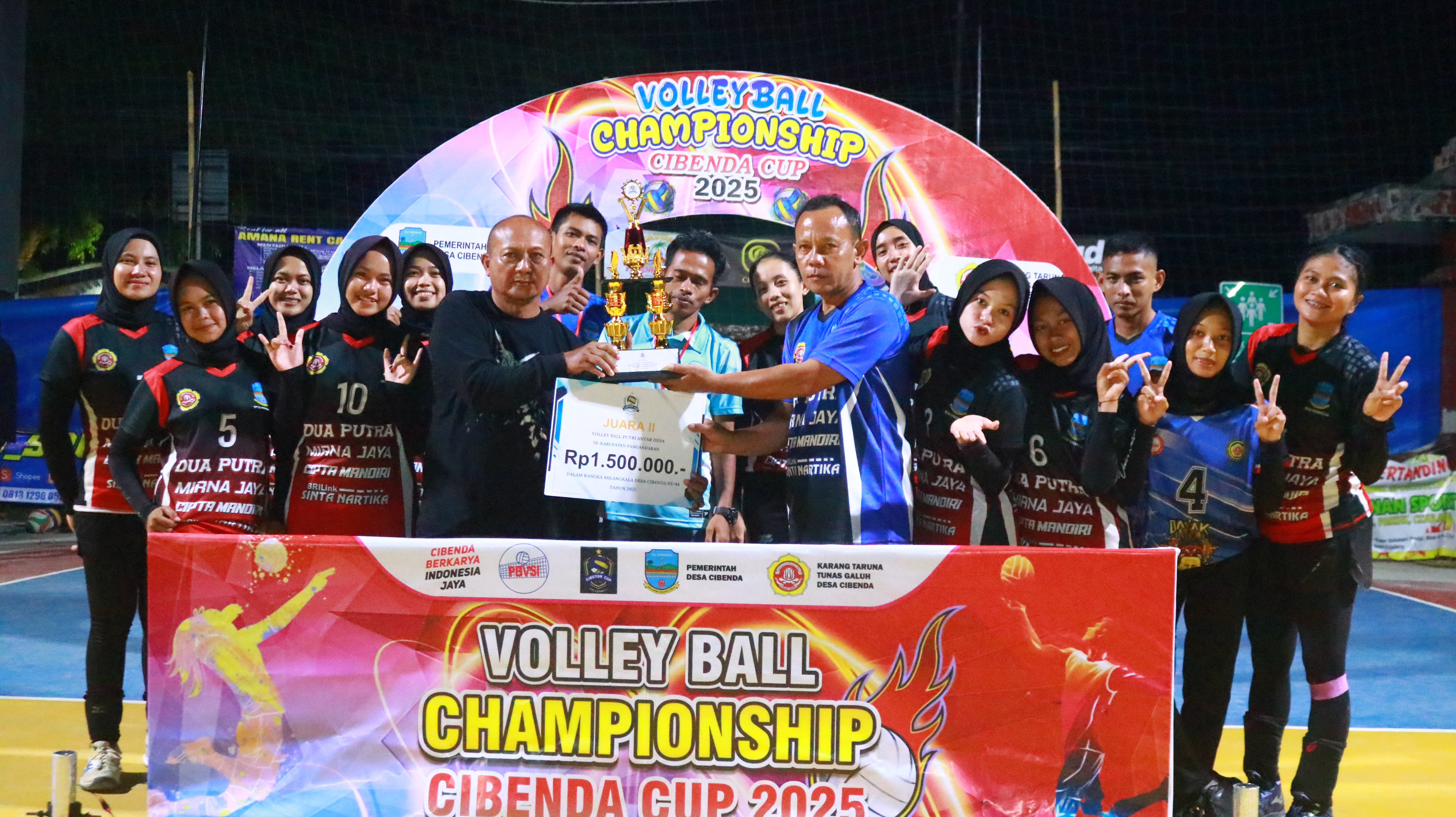 Desa Sukamulya Mengikuti Kegitan Bola Voli Putri Antar Desa Se-Kabupaten Pangandaran Cibenda Cup